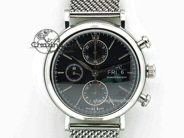 MIROTIME 0412 EasyCare Pilot Chrono IW388001 Real Ceramic ZF 1:1 Best Edition On Black Nylon Strap A 7279